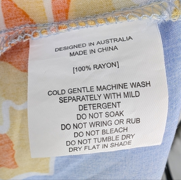 Abel the Label Floral Maxi Dress Blue Yellow SZ Medium - Picture 6 of 6